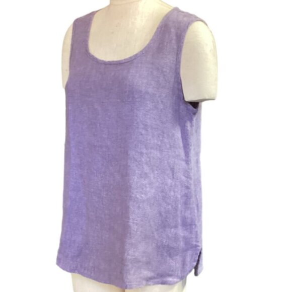 FLAX Linen Tank Top Sz M (10-14) Purple #37M - Picture 3 of 8